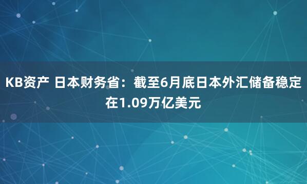 KB资产 日本财务省：截至6月底日本外汇储备稳定在1.09万亿美元